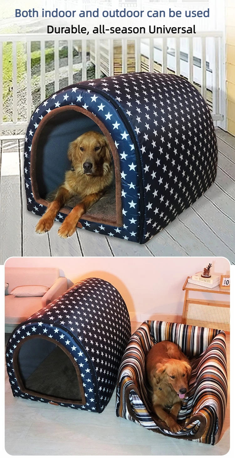 Hot Sale XL Size Lightweight Foldable Pet Cave Print Pattern Pet House for Small to Medium Sized Dogs and Cats Made of Sponge