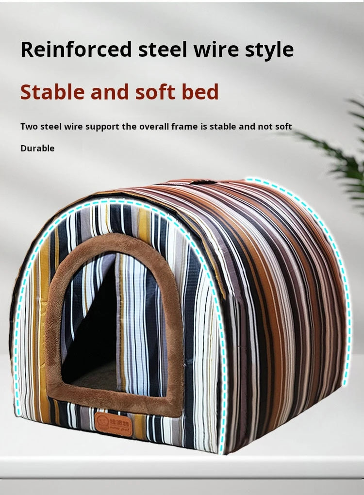 Hot Sale XL Size Lightweight Foldable Pet Cave Print Pattern Pet House for Small to Medium Sized Dogs and Cats Made of Sponge